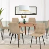 Lot de 6 chaises en velours taupe pour salle à manger