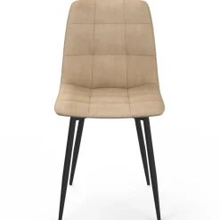 Lot de 6 chaises en velours taupe pour salle à manger