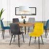 Lot de 6 chaises en velours bleu x2, jaune, gris clair et gris foncé x2 matelassé