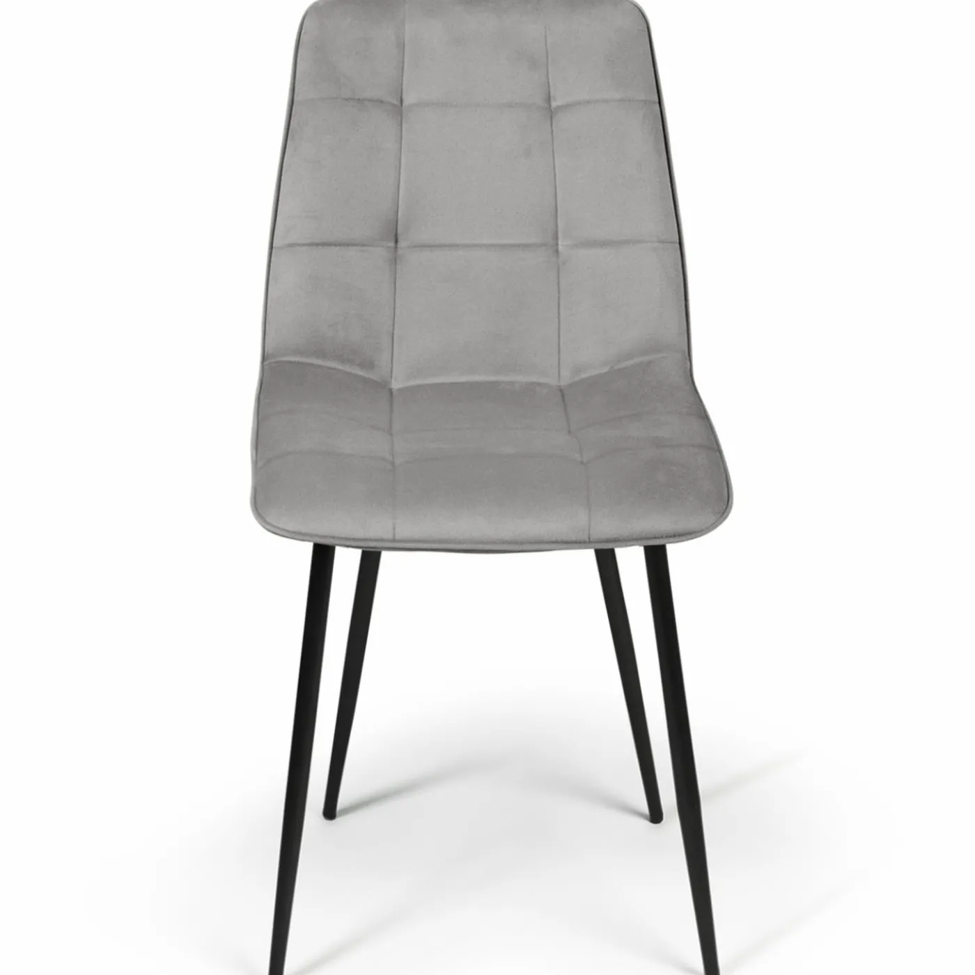 Lot de 6 chaises en velours bleu x2, jaune, gris clair et gris foncé x2 matelassé