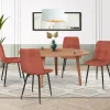 Lot de 4 chaises en velours terracotta pour salle à manger