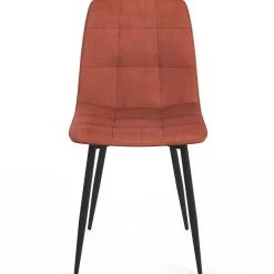 Lot de 4 chaises en velours terracotta pour salle à manger