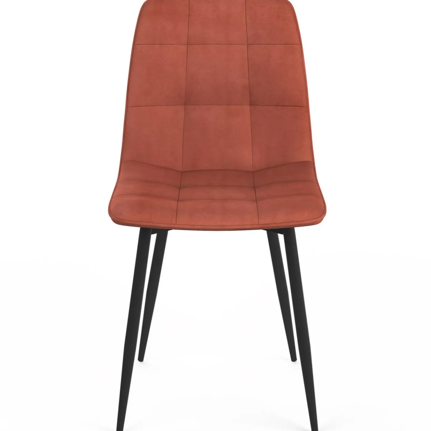 Lot de 4 chaises en velours terracotta pour salle à manger