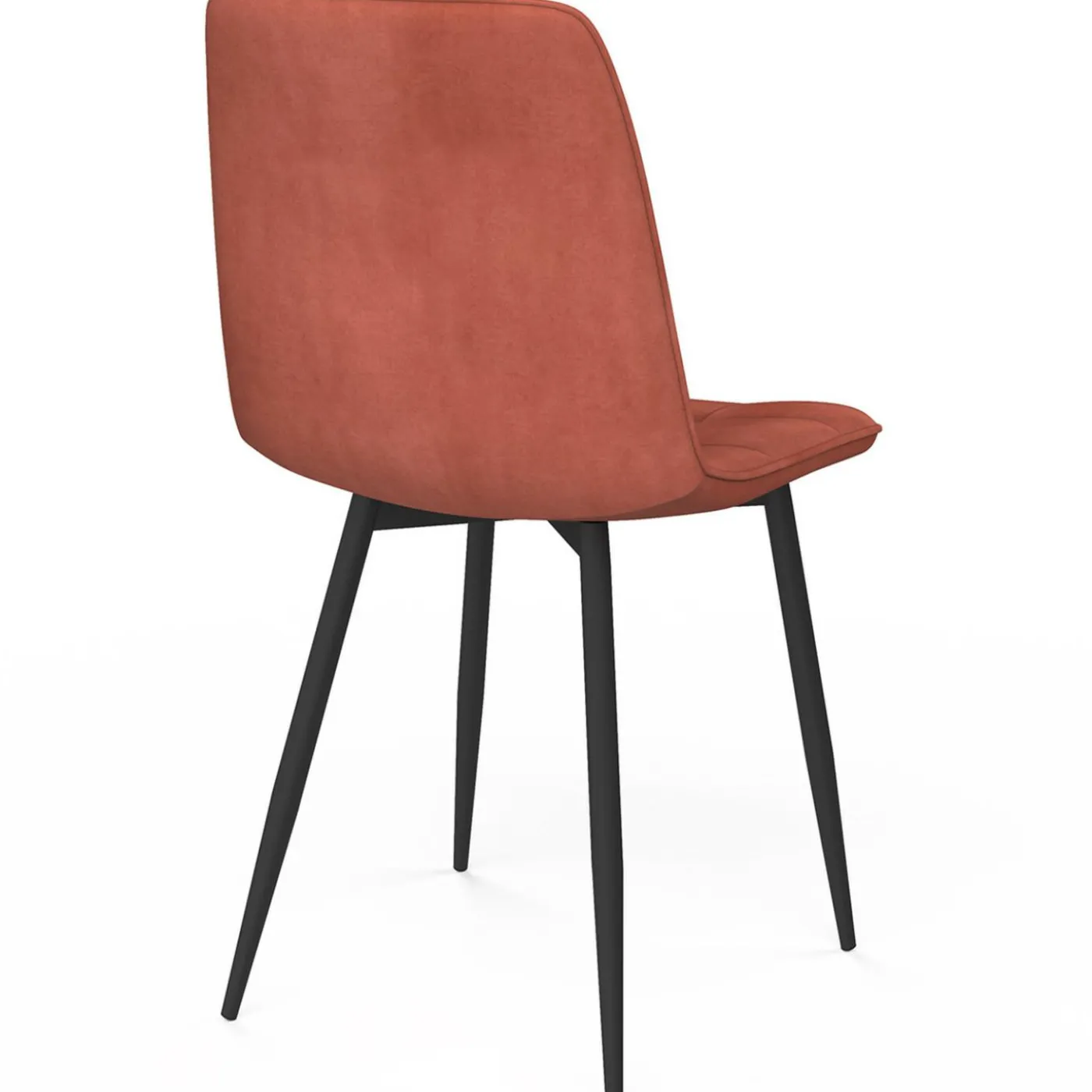 Lot de 4 chaises en velours terracotta pour salle à manger