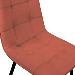 Lot de 4 chaises en velours terracotta pour salle à manger