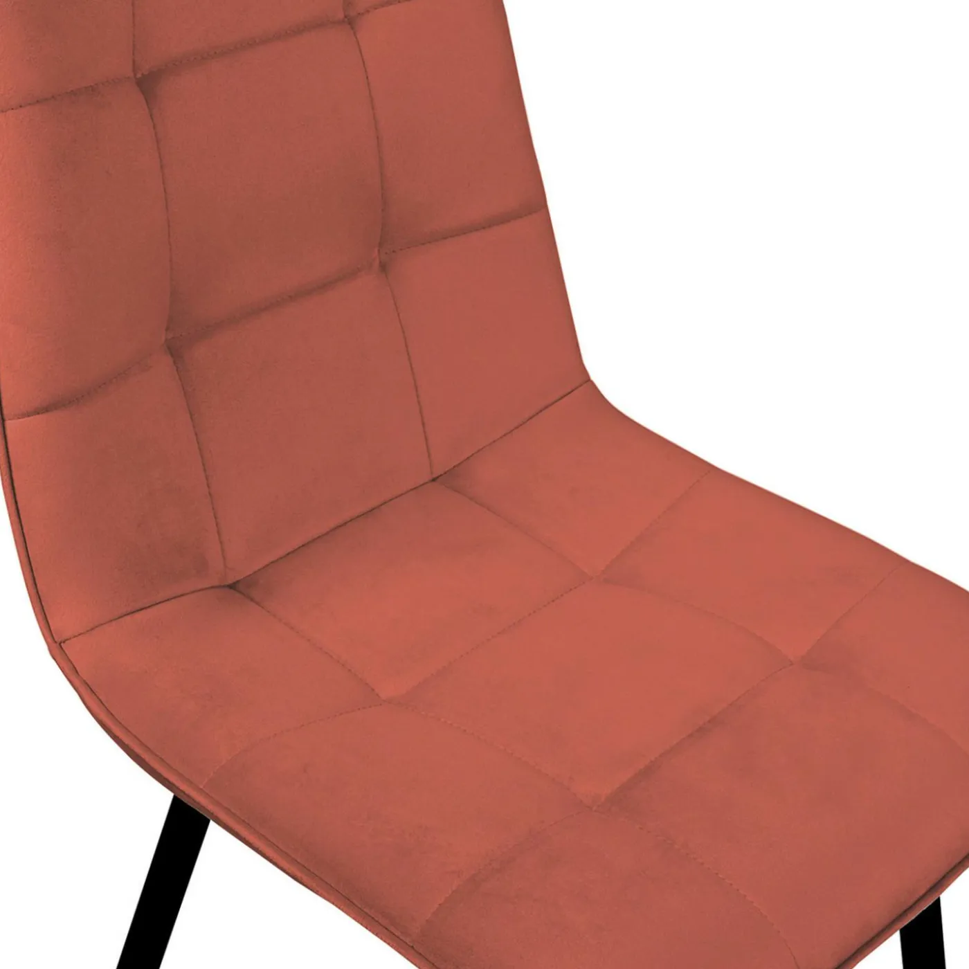 Lot de 4 chaises en velours terracotta pour salle à manger