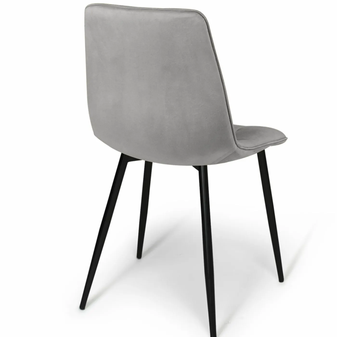 Lot de 6 chaises en velours mix color bleu et gris matelassées