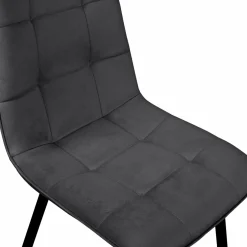Lot de 6 chaises en velours mix color bleu et gris matelassées