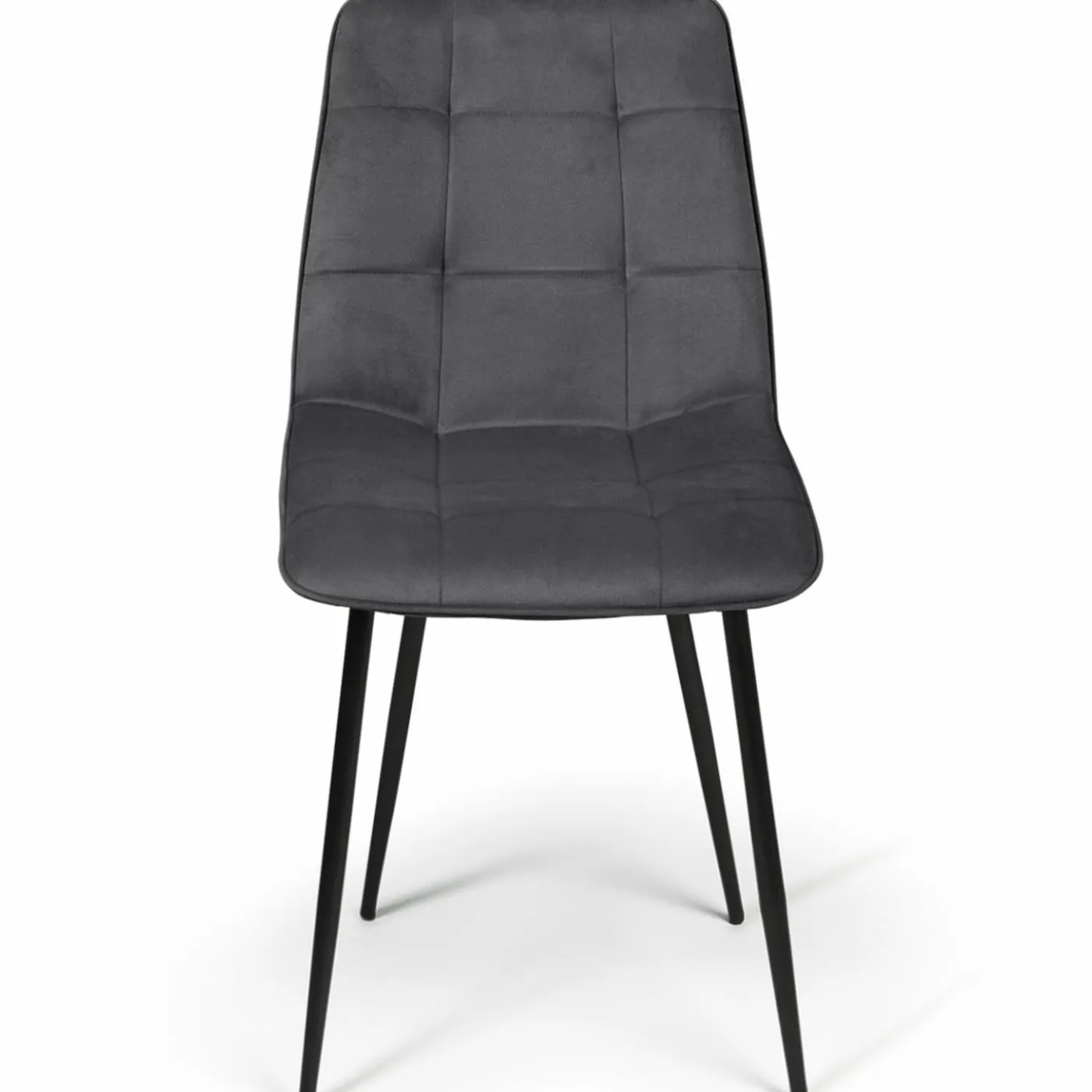 Lot de 4 chaises en velours gris foncé