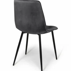 Lot de 4 chaises en velours gris foncé