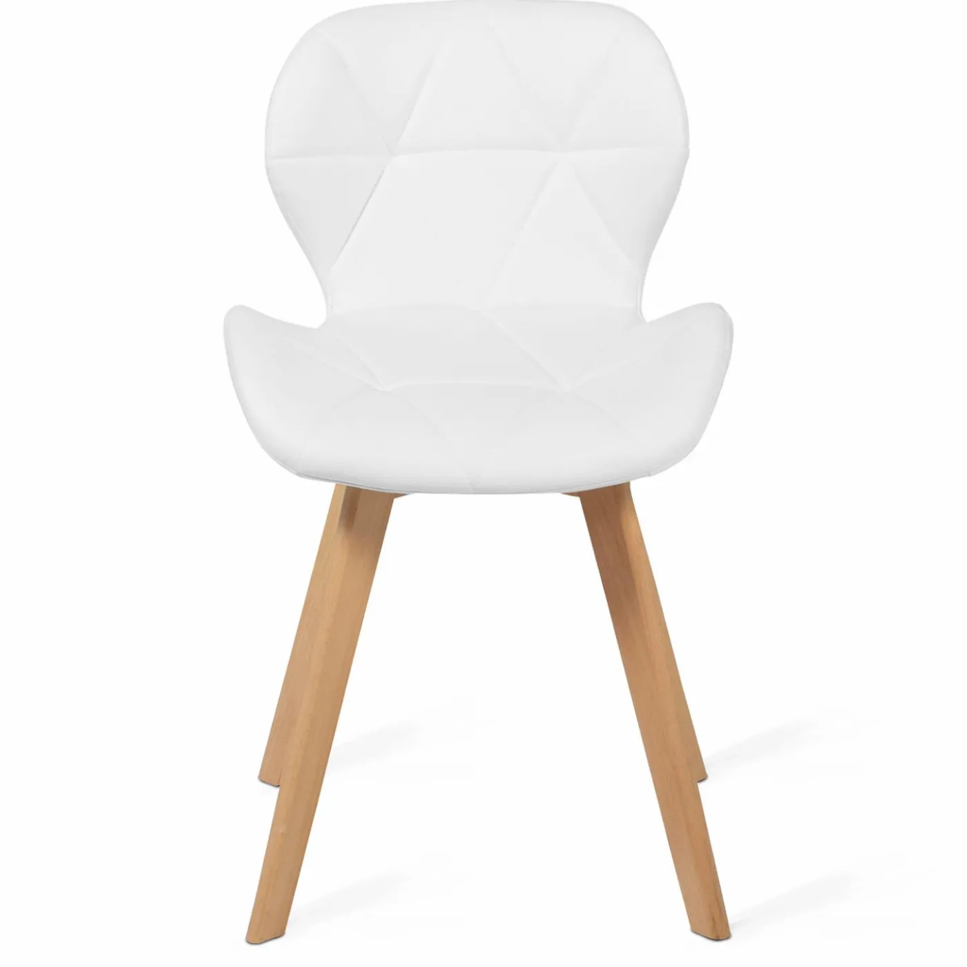 Lot de 4 chaises matelassées blanches