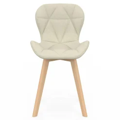 Lot de 4 chaises matelassées en tissus mix color bleu, gris, beige et noir