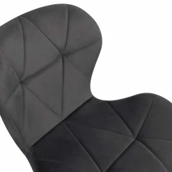 Lot de 4 chaises matelassées velours gris foncé