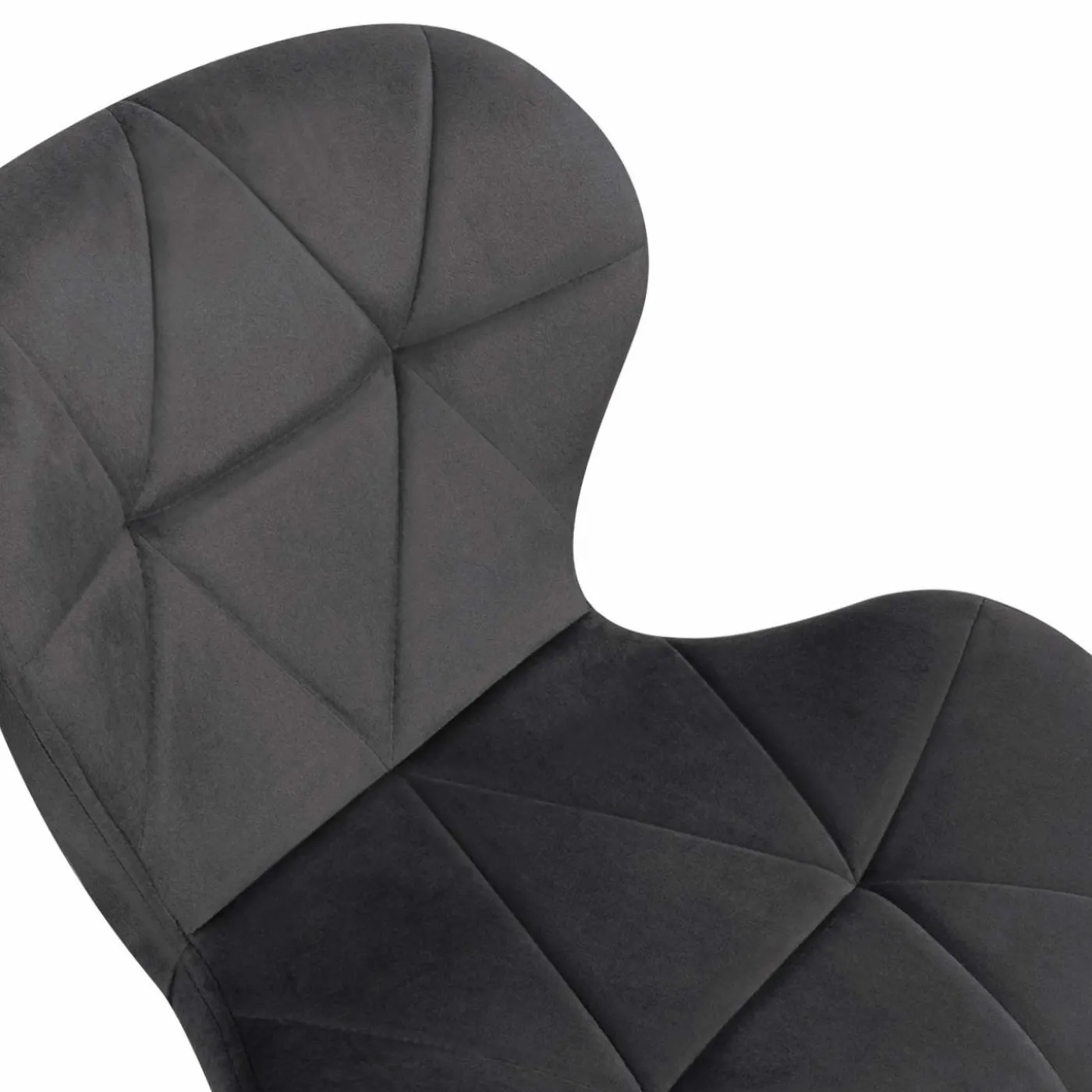 Lot de 4 chaises matelassées velours gris foncé