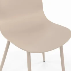 Lot de 6 chaises mix color gris foncé x2, terracotta x2, beige x2 pieds en métal
