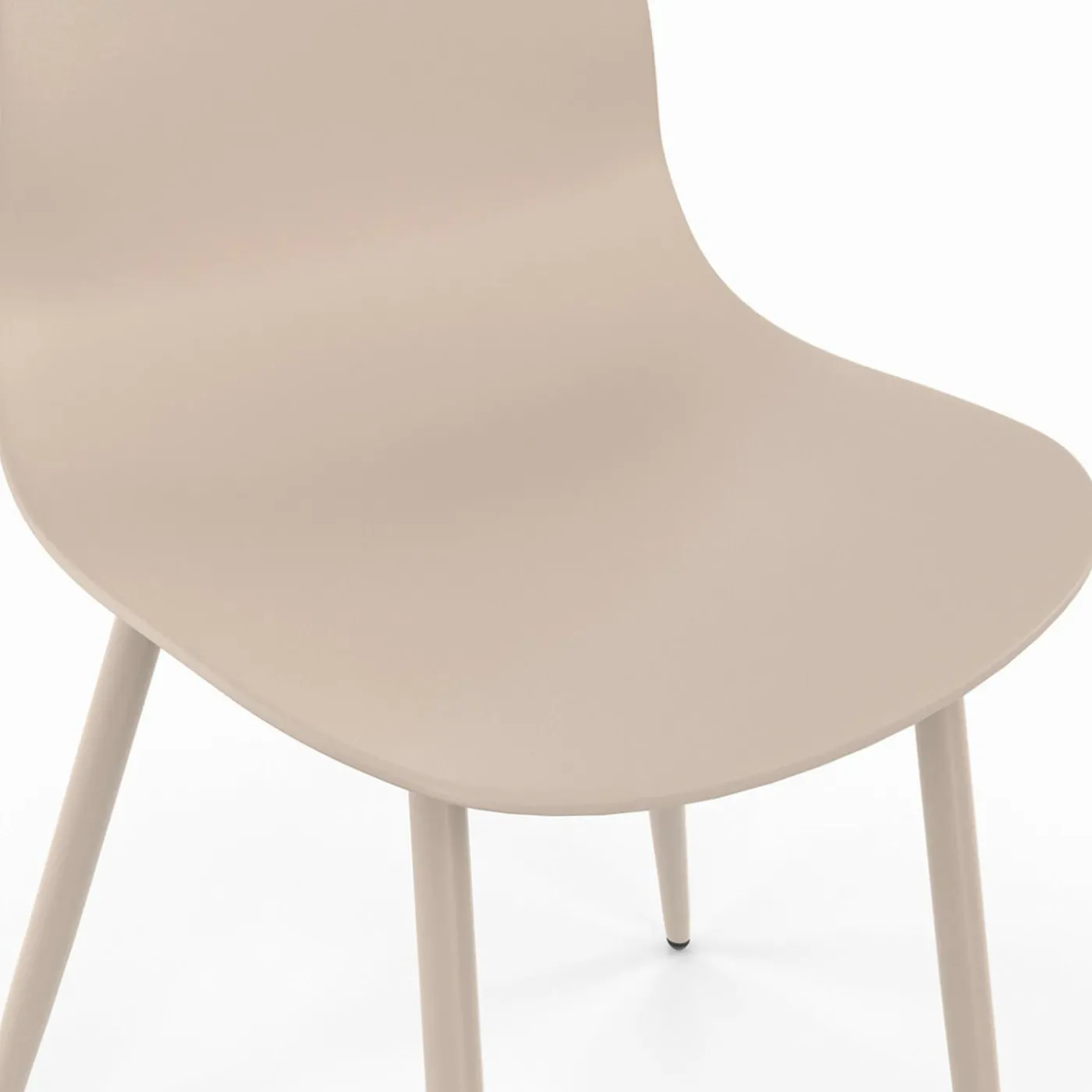 Lot de 6 chaises mix color gris foncé x2, terracotta x2, beige x2 pieds en métal