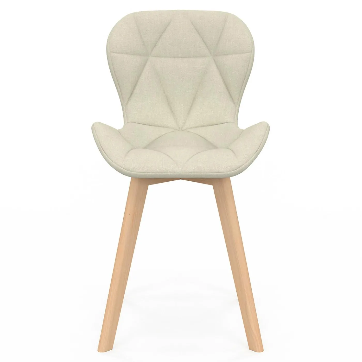 Lot de 6 chaises modernes en tissu beige pour salle à manger assises matelassées