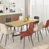 Lot de 8 chaises modernes en velours mix color terracotta x3, gris foncé x2, et beige x3 pieds métal noir
