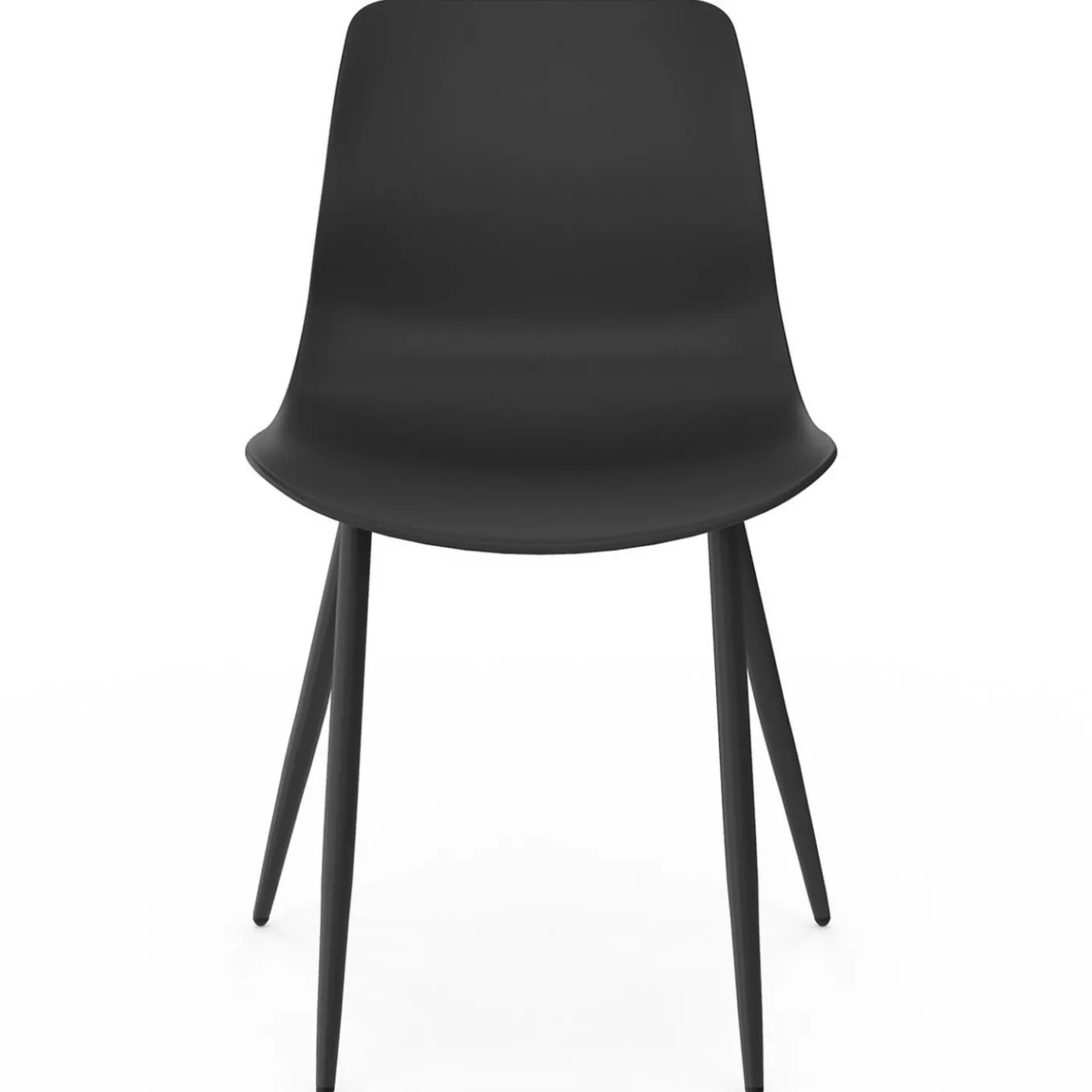 Lot de 6 chaises noires avec pieds en métal