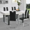 Lot de 4 chaises noires et blanches design