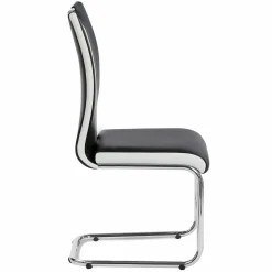 Lot de 4 chaises noires et blanches design