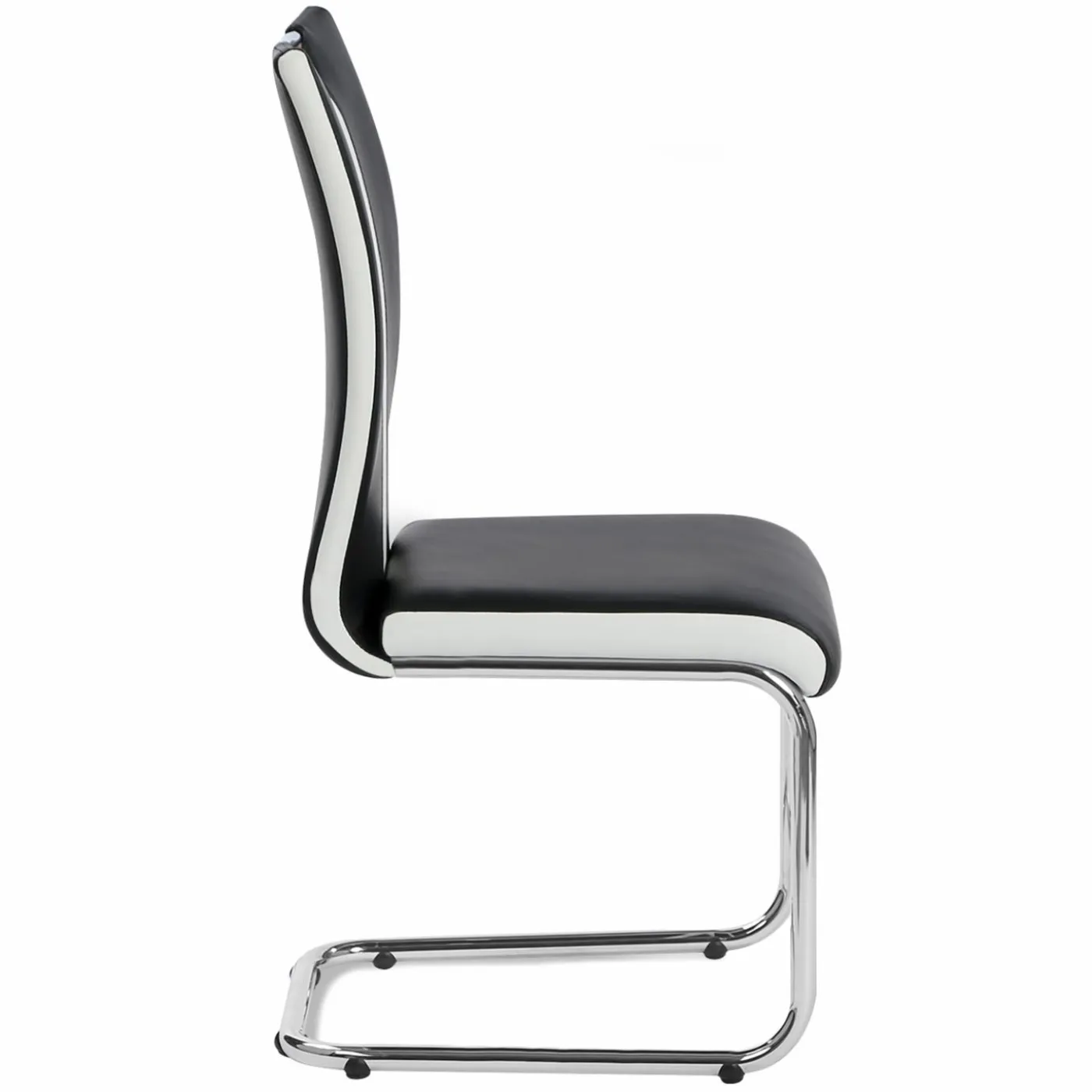 Lot de 4 chaises noires et blanches design