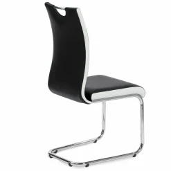 Lot de 4 chaises noires et blanches design