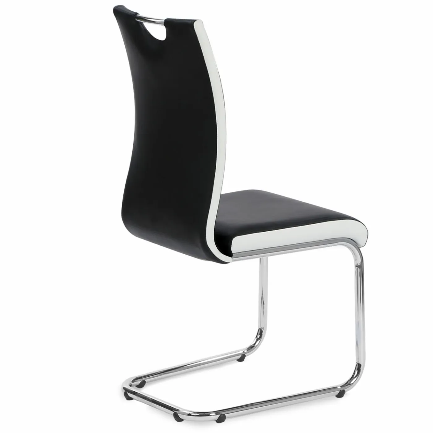 Lot de 4 chaises noires et blanches design