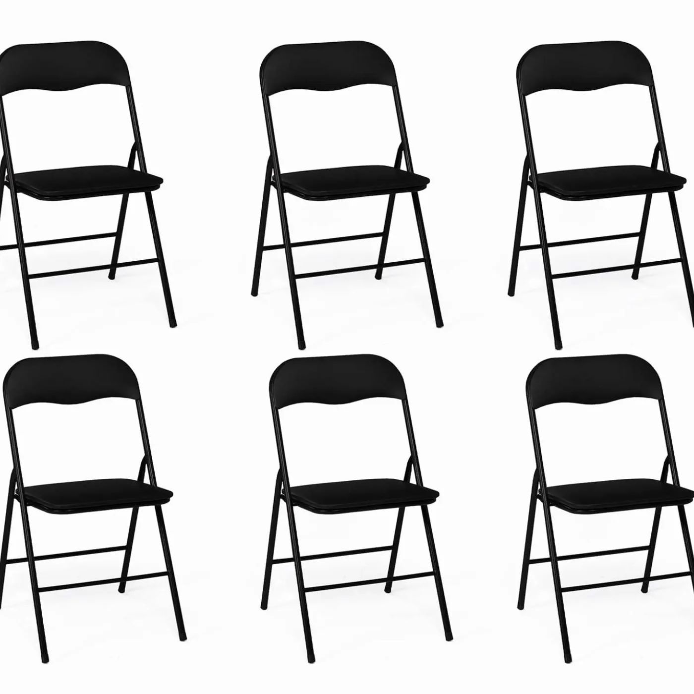 Lot de 6 chaises noires pliables d’intérieur