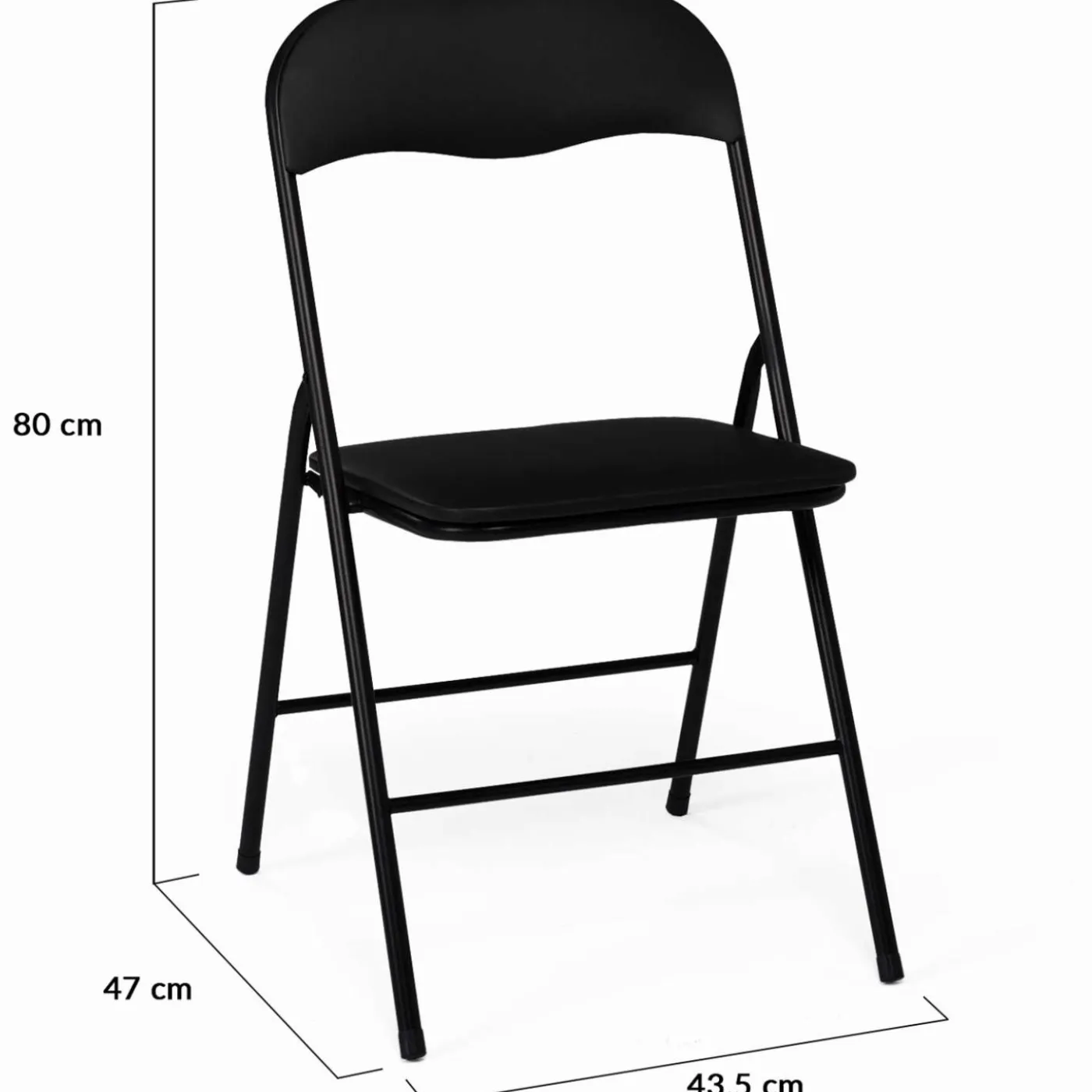 Lot de 6 chaises noires pliables d’intérieur