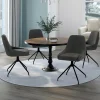 Lot de 4 chaises pivotantes en velours gris foncé avec accoudoirs