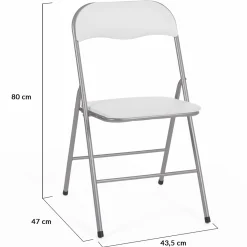 Lot de 6 chaises pliantes blanches d’intérieur