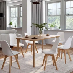 Lot de 6 chaises scandinaves blanches