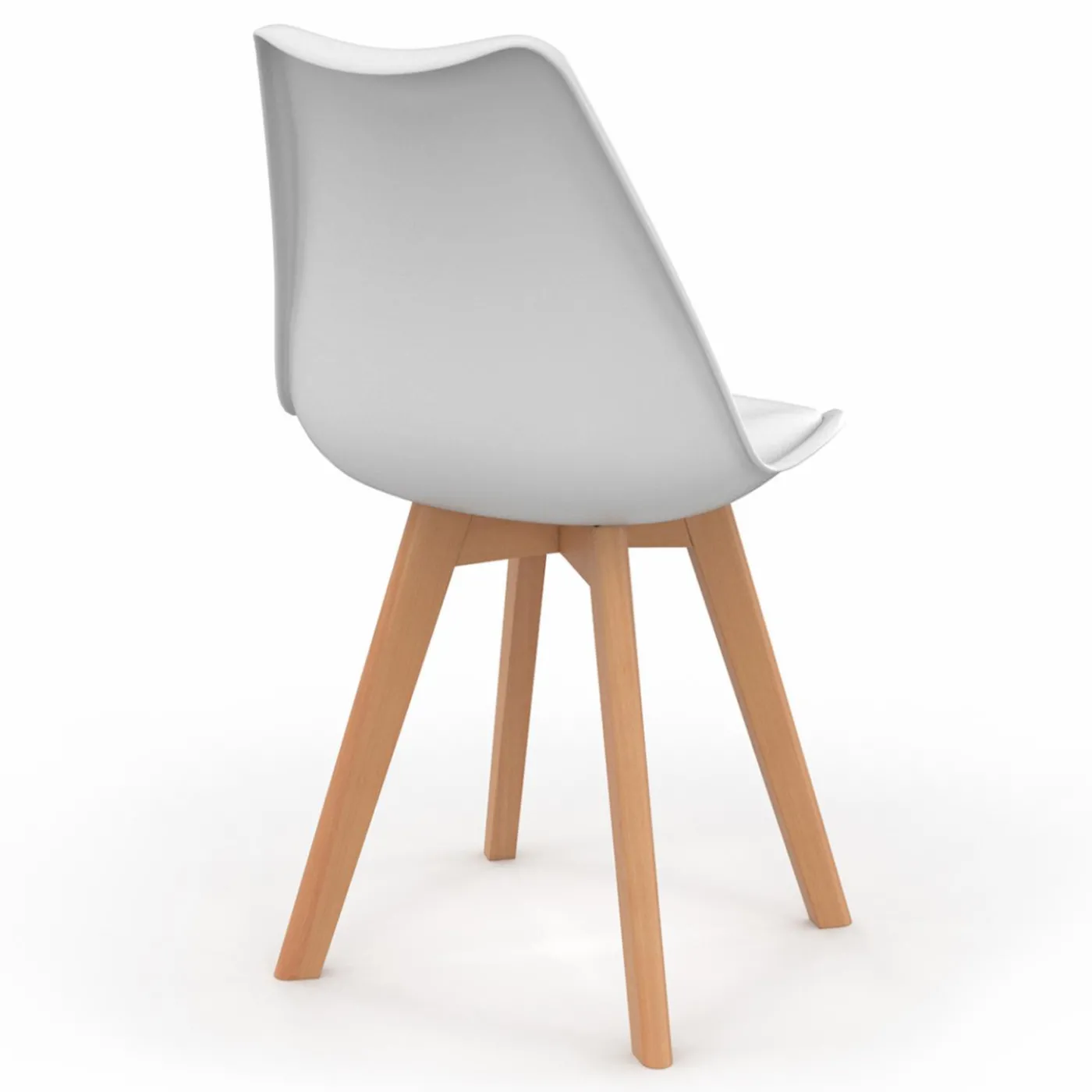 Lot de 6 chaises scandinaves blanches