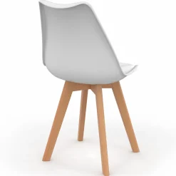 Lot de 4 chaises scandinaves blanches