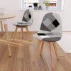Lot de 2 chaises scandinaves patchworks noirs gris blancs