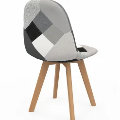Lot de 2 chaises scandinaves patchworks noirs gris blancs