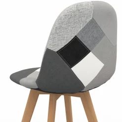 Lot de 2 chaises scandinaves patchworks noirs gris blancs