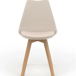 Lot de 4 chaises scandinaves beige pour salle à manger