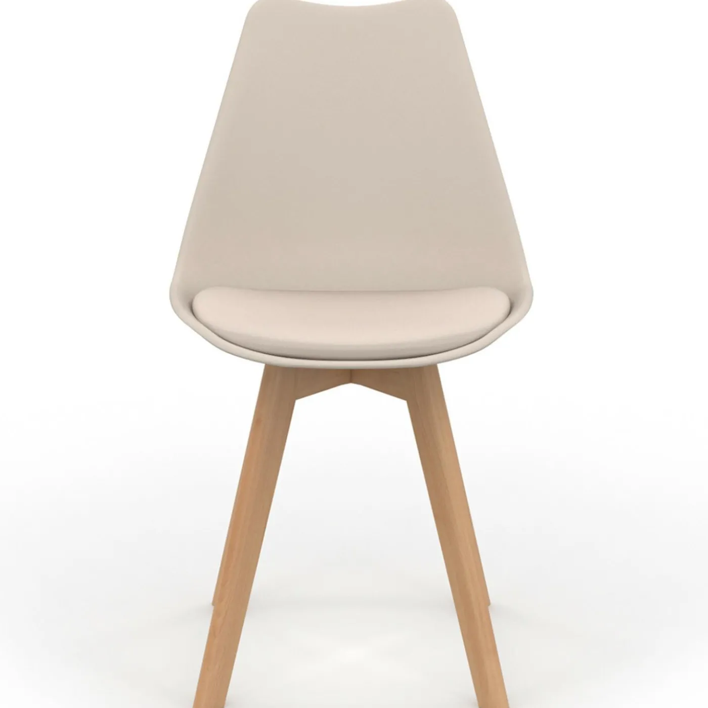 Lot de 4 chaises scandinaves beige pour salle à manger