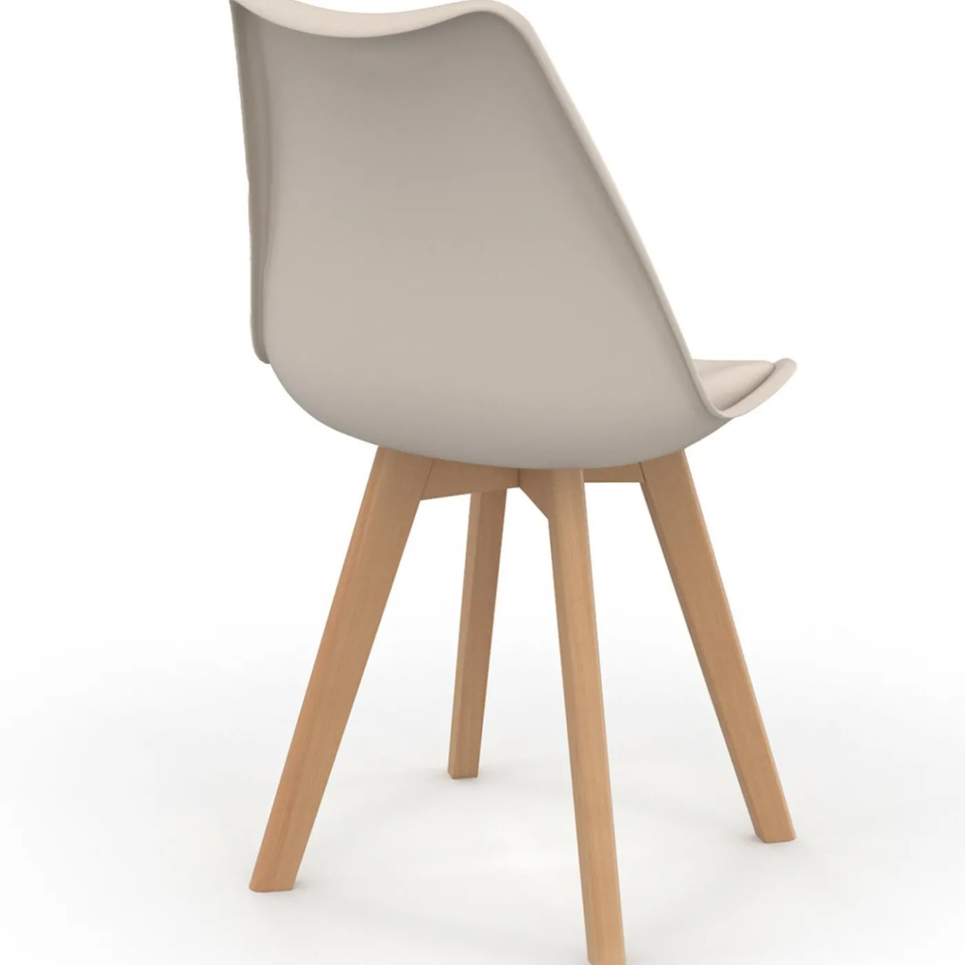 Lot de 4 chaises scandinaves beige pour salle à manger