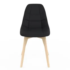 Lot de 6 chaises scandinavesen tissu noir