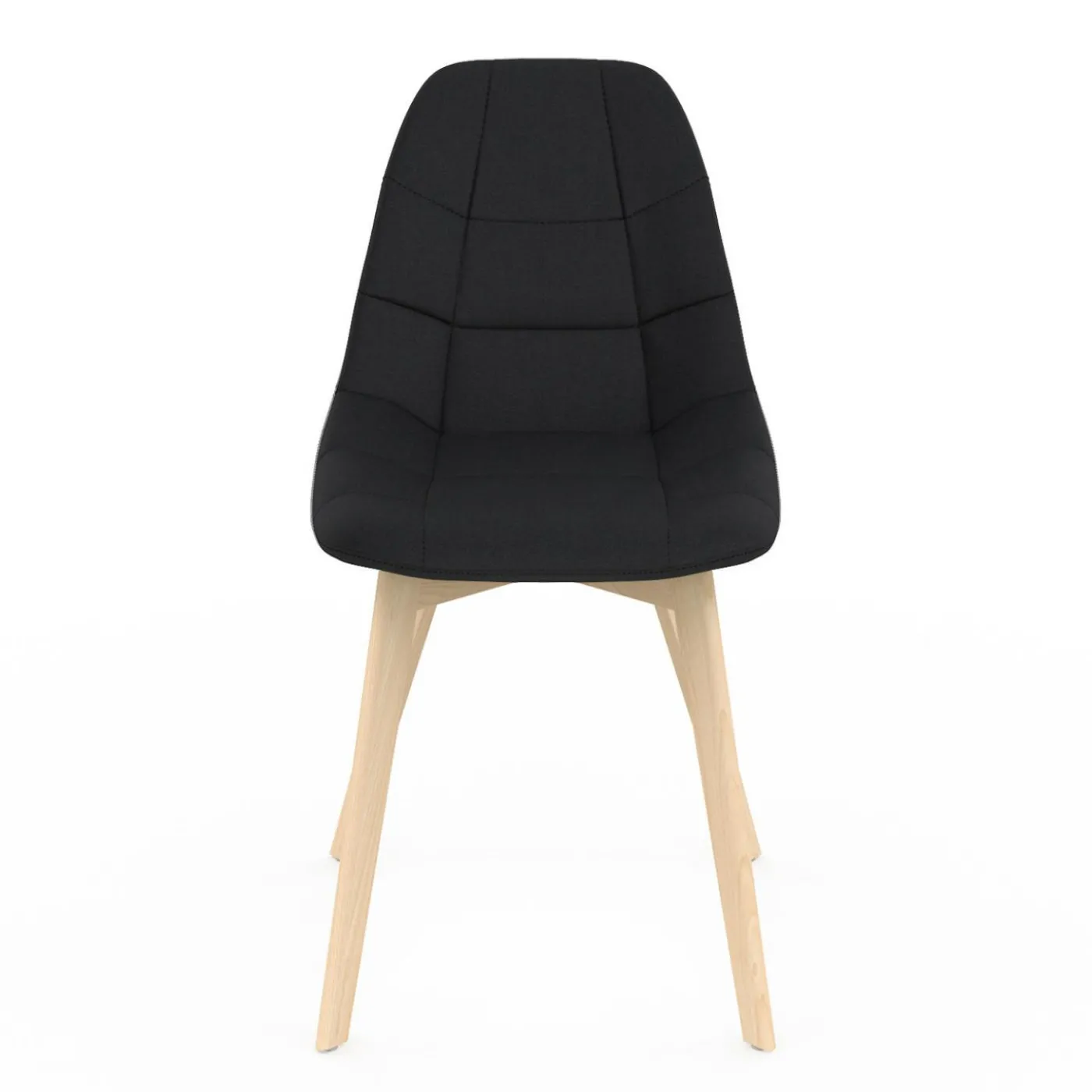Lot de 6 chaises scandinavesen tissu noir