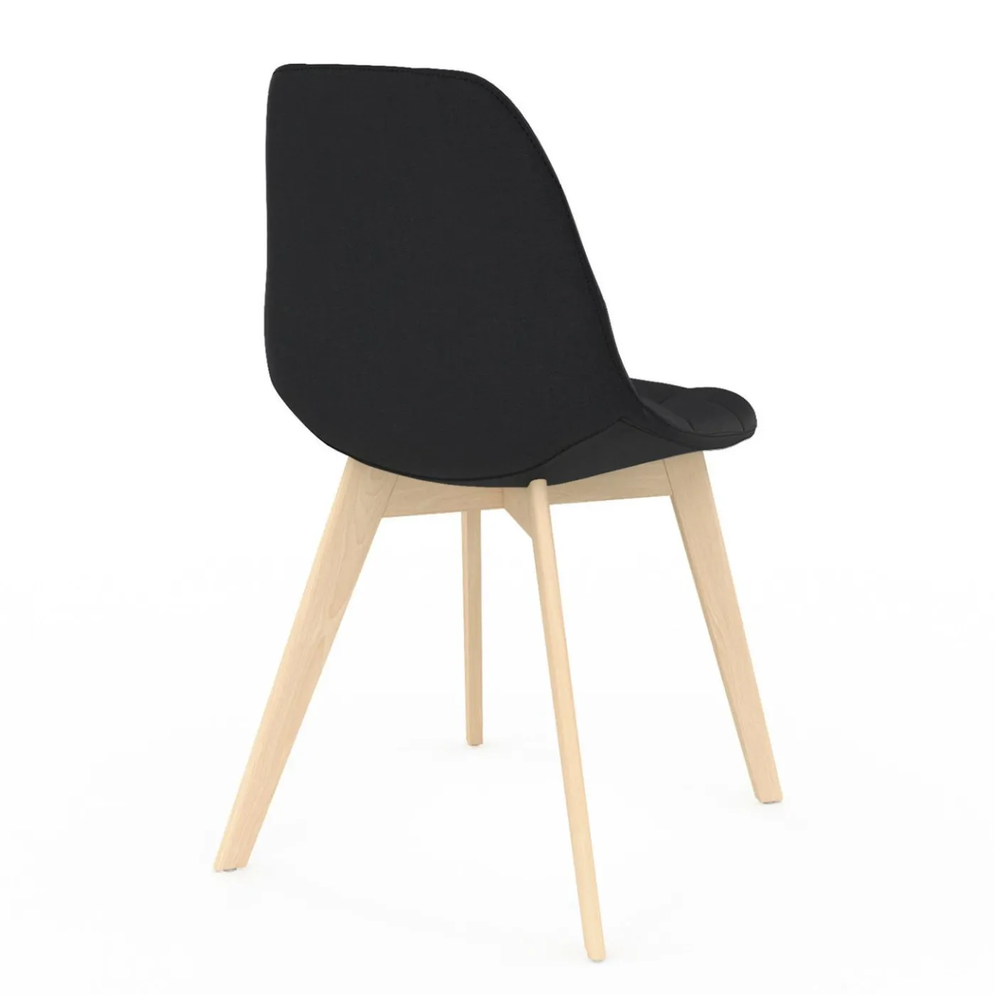 Lot de 6 chaises scandinavesen tissu noir