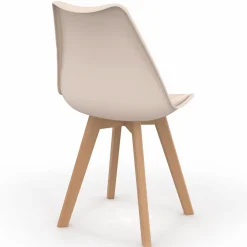Lot de 6 chaises scandinaves mix color taupe, beige et blanc