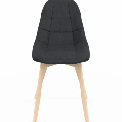 Lot de 6 chaises scandinaves en tissu mix color beige, gris clair, bleu canard et gris foncé