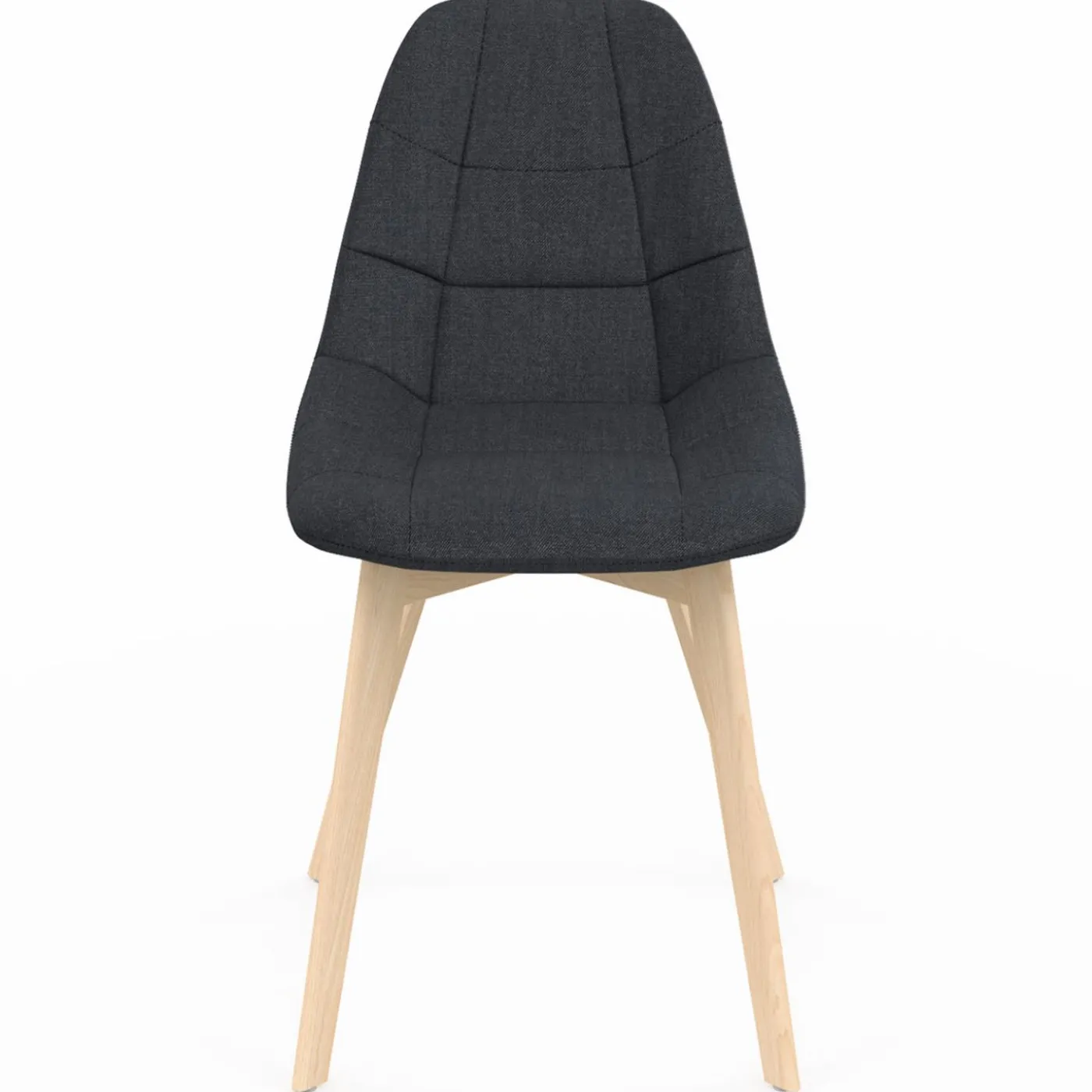 Lot de 6 chaises scandinaves en tissu mix color beige, gris clair, bleu canard et gris foncé