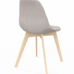Lot de 6 chaises scandinaves en tissu mix color beige, gris clair, bleu canard et gris foncé