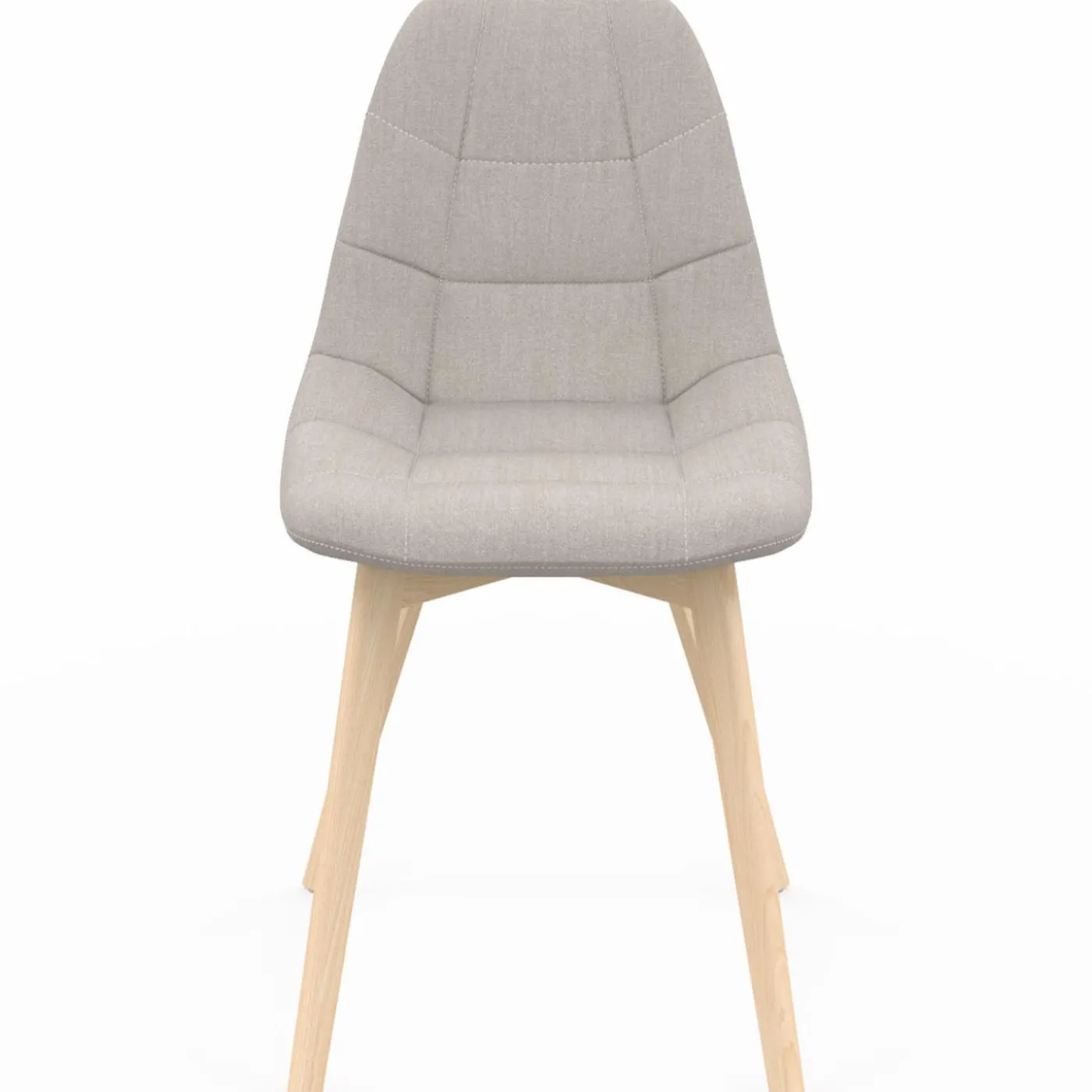 Lot de 6 chaises scandinaves en tissu beige pieds en bois