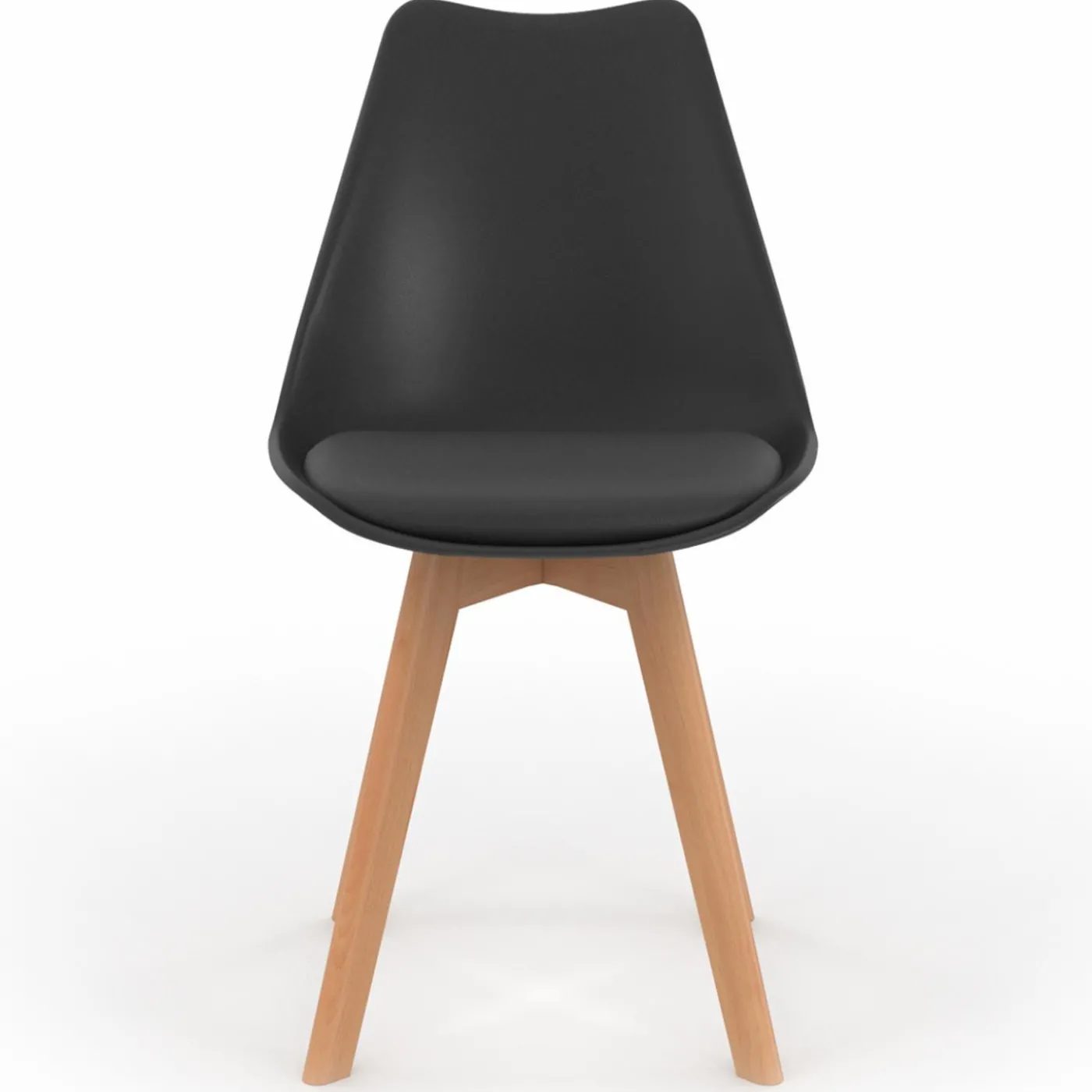 Lot de 8 chaises scandinaves noires pour salle à manger